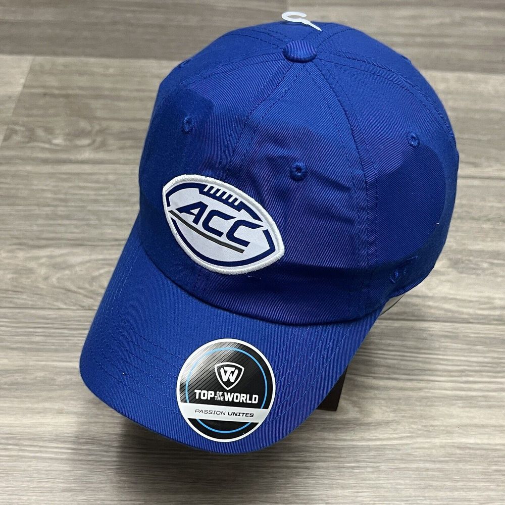 ACC Football Hat Baseball Cap Blue White Logo Embroidered NCAA Sports Adjustable